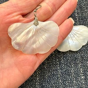 Mother of Pearl Ginkgo Leaf Earrings